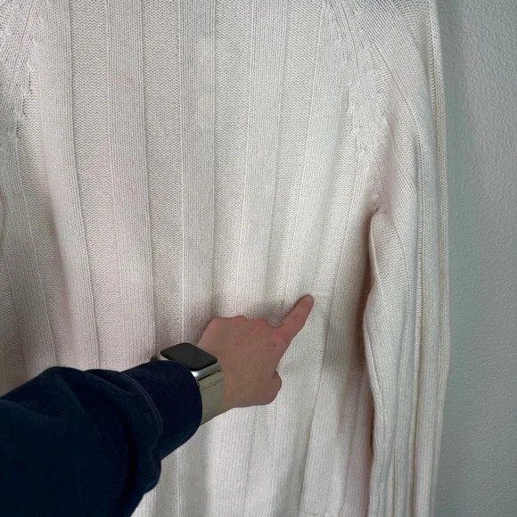 J. Crew Collection Lace Up Sweater 100% Cashmere Cream Ribbed S NWT *flaw - Picture 14 of 14